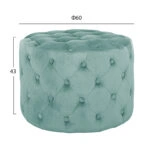 ΣΚΑΜΠΟ KASSIE ΦΥΣΤΙΚΙ ΒΕΛΟΥΔΟ ΤΥΠΟΥ CHESTERFIELD HM8406.07 Φ60X43Υ εκ.