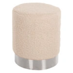 ΣΚΑΜΠΟ LEVY HM8408.23 ΛΕΥΚΟ ΜΠΟΥΚΛΕ ΥΦΑΣΜΑ ΜΕ ΑΣΗΜΙ ΒΑΣΗ Φ35x42Υ εκ.