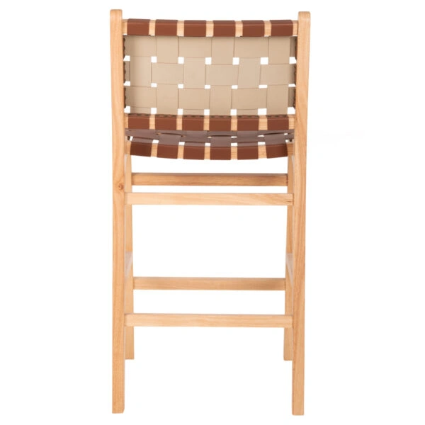 ΣΚΑΜΠΟ ΜΕΣΑΙΟΥ ΥΨΟΥΣ FELIPE TOON ΞΥΛΟ HM9329.01 ΦΥΣΙΚΟ ΚΑΦΕ PU 45x47x94Yεκ.