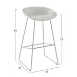 ΣΚΑΜΠΟ ΜΕΤΑΛΛΙΚΟ NAILA HM8450.01 ΜΕ ΚΑΘΙΣΜΑ PP ΛΕΥΚΟ 47x47x83 εκ.