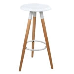 ΣΚΑΜΠΩ ΜΠΑΡ ΜΕ ΞΥΛΙΝΑ ΠΟΔΙΑ & ΚΑΘΙΣΜΑ ΛΕΥΚΟ ΤΟΝΙΑ HM0116.01  43x43x75 εκ.