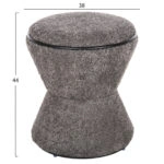 ΣΚΑΜΠΟ ΣΤΡΟΓΓΥΛΟ LINNER HM9604.01 ΜΠΟΥΚΛΕ ΥΦΑΣΜΑ ΓΚΡΙ-ΜΑΥΡΗ ΛΕΠΤΟΜΕΡΕΙΑ Φ38x44Υεκ.