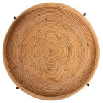 ΤΡΑΠΕΖΑΚΙ ΒΟΗΘΗΤΙΚΟ FLY HM7907 RATTAN ΦΥΣΙΚΟ ΧΡΩΜΑ-ΜΕΤΑΛΛΙΚΗ ΒΑΣΗ ΜΑΥΡΗ Φ50x40Υεκ.