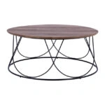 ΤΡΑΠΕΖΑΚΙ ΣΑΛΟΝΙΟΥ ZENA HM8690 MDF TOP ΜΕ ΜΕΤΑΛΛΙΚΟ ΜΑΥΡΟ ΣΚΕΛΕΤΟ Φ90Χ40Υ εκ.