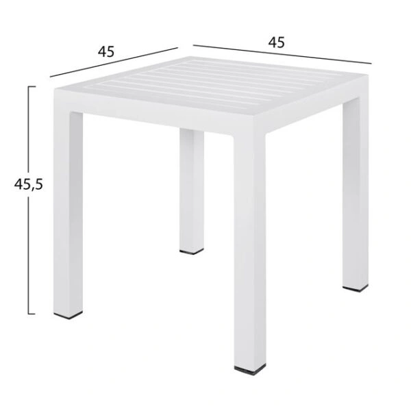 ΤΡΑΠΕΖΙ ΑΛΟΥΜΙΝΙΟΥ QIANA HM5402.01 ΛΕΥΚΟ 45x45x45,5 εκ.