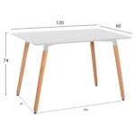 ΤΡΑΠΕΖΙ MINIMAL HM8581.01 ΛΕΥΚΟ MDF-ΠΟΔΙΑ ΟΞΙΑ ΣΕ ΦΥΣΙΚΟ ΧΡΩΜΑ- 120Χ60X74Υεκ.