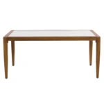 ΤΡΑΠΕΖΙ MEIR ΣΑΛΟΝΙΟΥ ΑΛΟΥΜΙΝΙΟΥ BAMBOO LOOK ΜΕ ΓΥΑΛΙ 100Χ58Χ46 HM5551.01