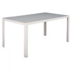 ΤΡΑΠΕΖΙ ΜΕΤΑΛΛΙΚΟ OFER ΟΡΘΟΓΩΝΙΟ ΛΕΥΚΟ ΠΑΓΟΥ ΜΕ ΓΥΑΛΙ HM5767.03 150X90Χ75Υ εκ.