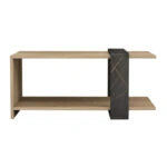 ΤΡΑΠΕΖΙ ΣΑΛΟΝΙΟΥ WILMA HM8950.12 ΜΕΛΑΜΙΝΗ ΣΕ ΦΥΣΙΚΟ-ΜΑΥΡΟ ΜΑΡΜΑΡΟ 80Χ50Χ35Υεκ.