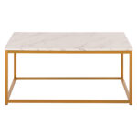 ΤΡΑΠΕΖΙ ΣΑΛΟΝΙΟΥ SAFFRON HM8975.11 ΜΕΛΑΜΙΝΗ ΛΕΥΚΟ ΜΑΡΜΑΡΟ-ΧΡΥΣΗ ΒΑΣΗ 95Χ55Χ43,5Yεκ.