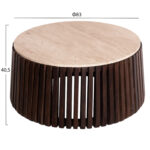 ΤΡΑΠΕΖΙ ΣΑΛΟΝΙΟΥ KREST HM9712 ΜΑΣΙΦ ΞΥΛΟ ΑΚΑΚΙΑΣ ΣΕ ΚΑΦΕ-ΤΡΑΒΕΡΤΙΝA Φ90x40Υεκ.