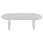 ΤΡΑΠΕΖΙ ΣΑΛΟΝΙΟΥ ΟΒΑΛ HONKY HM9710 ΜΑΣΙΦ ΞΥΛΟ MANGO- ΛΕΥΚΟ 130x60x40Υεκ.