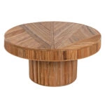 ΤΡΑΠΕΖΙ ΣΑΛΟΝΙΟΥ GATSBY ΣΤΡΟΓΓΥΛΟ HM9651 RATTAN ΧΡΩΜΑ ΦΥΣΙΚΟ Φ100x50Y εκ.