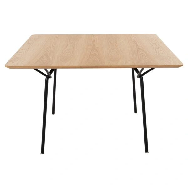 ΤΡΑΠΕΖΙ ΤΡΑΠΕΖΑΡΙΑΣ TRENK HM9614.01 MDF ΜΕ ΚΑΠΛΑΜΑ ΔΡΥΟΣ ΦΥΣΙΚΟ-ΜΑΥΡΟ ΜΕΤΑΛΛΟ 120x120x75Υεκ.