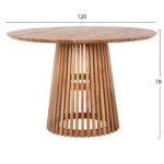 ΤΡΑΠΕΖΙ ΤΡΑΠΕΖΑΡΙΑΣ ΜΑΣΙΦ ΞΥΛΟ MINDI ΦΥΣΙΚΟ HM9388.01 Φ120X78Υ