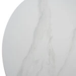 ΤΡΑΠΕΖΙ ΤΡΑΠΕΖΑΡΙΑΣ ΣΤΡΟΓΓΥΛΟ SINTERED STONE ΛΕΥΚΟ ΜΕΤΑΛ.ΠΟΔΙΑ Φ115x75Y εκ.HM9309.02