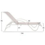 ΞΑΠΛΩΣΤΡΑ ΑΛΟΥΜΙΝΙΟΥ WAKANA  ΛΕΥΚΗ ΜΕ TEXTLINE ΕΚΡΟΥ HM5133.02 194x54-66x30 cm.