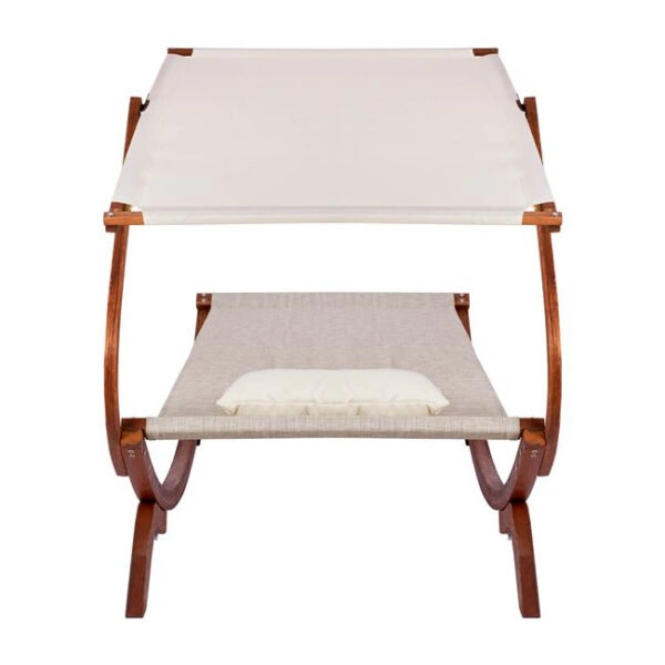 ΞΑΠΛΩΣΤΡΑ ΠΑΡΑΛΙΑΣ ΞΥΛΙΝΗ ΚΑΡΥΔΙ-ΜΠΕΖ ΜΕ ΣΚΙΑΣΤΡΟ COLBY HM5671.02 105X221X162Υ εκ.