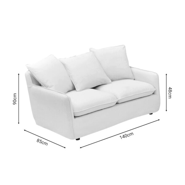 Καναπές διθέσιος Interest ύφασμα μπεζ με μαξιλάρια 140x85x90εκ