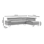 Γωνιακός καναπές Gracious  αριστερή γωνία ύφασμα μπεζ 257x178x86εκ