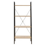 Βιβλιοθήκη- Ραφιέρα Ramon  φυσικό-μαύρο 60x23x145,5εκ