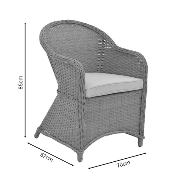 Tραπεζαρία Hadrian-Keir σετ 7τεμ καφέ rattan-μπεζ textilene-καφέ αλουμίνιο 180x90x72εκ