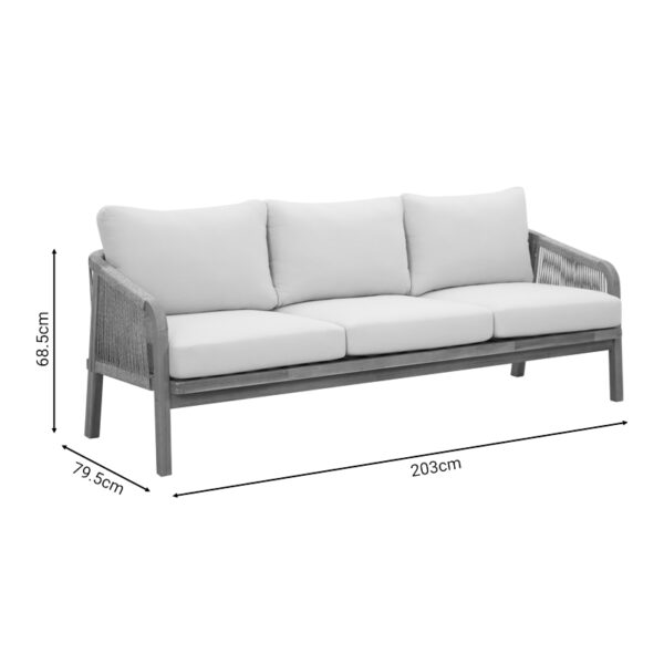 Σετ σαλονιού 4τμχ Malibu I μασίφ ξύλο ακακίας-μπεζ ύφασμα