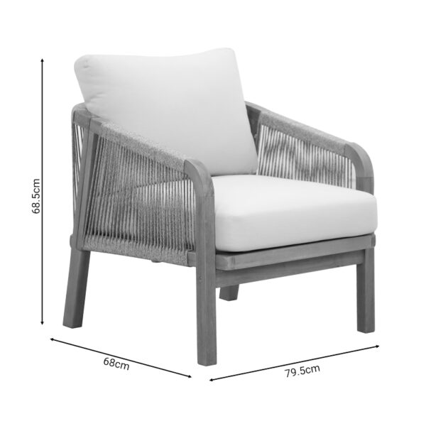 Σετ σαλονιού 4τμχ Malibu I μασίφ ξύλο ακακίας-μπεζ ύφασμα