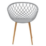 Πολυθρόνα Ezra  γκρι pp-πόδι φυσικό μέταλλο 63x55x83εκ