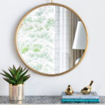 Artekko Mirror Καθρέπτης Τοίχου Μέταλλο Γυαλί Χρυσό (67x4.5x82)cm