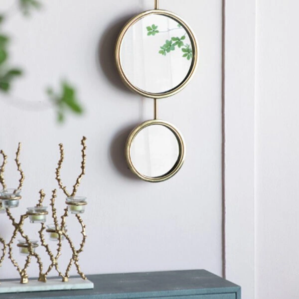 Mirror Καθρέπτης Τοίχου Μέταλλο/Γυαλί Χρυσό (28x5.5x72,5)cm