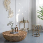 Aphelios Τραπέζι Σαλονιού Αλουμίνιο Χρυσό (114x112x31)cm