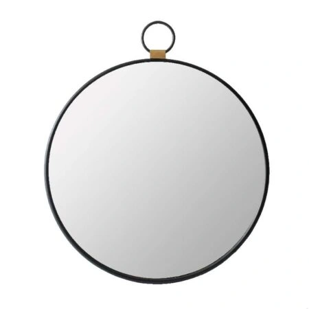 Artekko Mirror Μαύρος Μεταλλικός Καθρέπτης Τοίχου με Χρυσές Λεπτομέρειες (61x2x70)cm