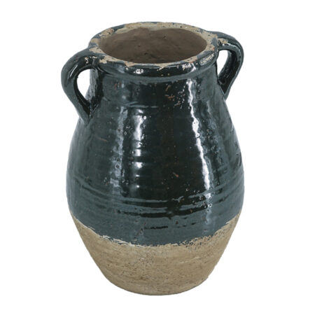 Artekko Antique Πράσινο Βάζο από Τερακότα (24.5x24.5x33)cm