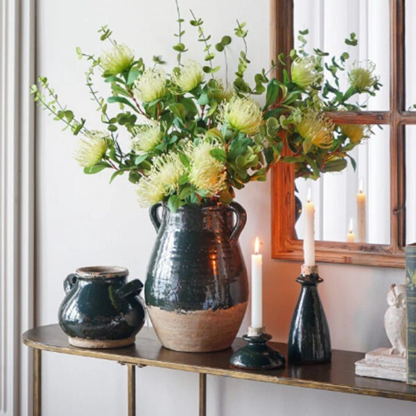 Artekko Antique Πράσινο Βάζο από Τερακότα (24.5x24.5x33)cm