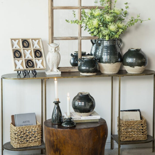 Artekko Antique Πράσινο Βάζο από Τερακότα (25x25x24)cm