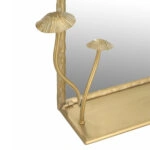 Mushroom Καθρέφτης Τοίχου με Ράφι Μέταλλο/Γυαλί Χρυσό (90x60x15)cm