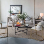 Artekko Silk Διακοσμητικό Κεραμικό Βάζο σε Μπεζ και Μπλε Αποχρώσεις (23x23x25.5)cm