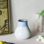 Artekko Silk Διακοσμητικό Κεραμικό Βάζο σε Μπεζ και Μπλε Αποχρώσεις (23x23x25.5)cm