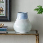 Artekko Silk Διακοσμητικό Κεραμικό Βάζο σε Μπεζ και Μπλε Αποχρώσεις (23x23x25.5)cm