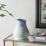 Artekko Silk Διακοσμητικό Κεραμικό Βάζο σε Μπεζ και Μπλε Αποχρώσεις (23x23x25.5)cm