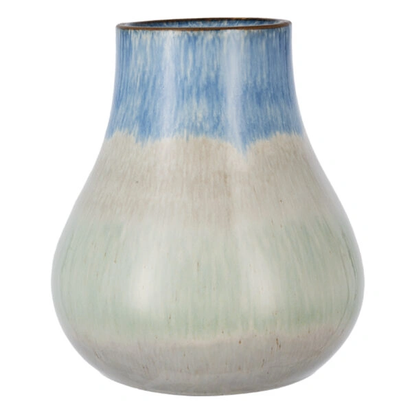 Artekko Silk Διακοσμητικό Κεραμικό Βάζο σε Μπεζ και Μπλε Αποχρώσεις (23x23x25.5)cm