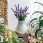 Artekko Silk Διακοσμητικό Κεραμικό Βάζο σε Μπεζ και Μπλε Αποχρώσεις (23x23x25.5)cm