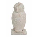 Artekko Owl Διακοσμητική Κουκουβάγια Ρητίνης σε Λευκή Πατίνα (10.5x9.5x20)cm