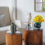 Artekko Owl Διακοσμητική Κουκουβάγια Ρητίνης σε Λευκή Πατίνα (10.5x9.5x20)cm