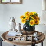 Artekko Owl Διακοσμητική Κουκουβάγια Ρητίνης σε Λευκή Πατίνα (10.5x9.5x20)cm