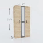 Ντουλάπα Viva 2D Χρυσό Δρυς-Γραφίτης 120x50x209cm