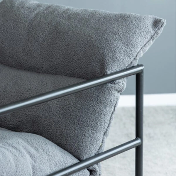 Bronya Πολυθρόνα με Τεχνόδερμα/Μέταλλο Μαύρο/Γκρι (67x63x62)cm