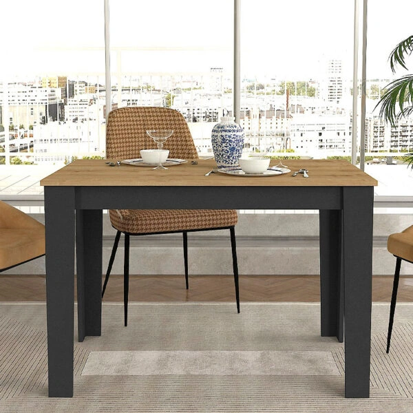 Τραπέζι Darlen χρώμα ανθρακί - sapphire oak 110x72x74εκ.