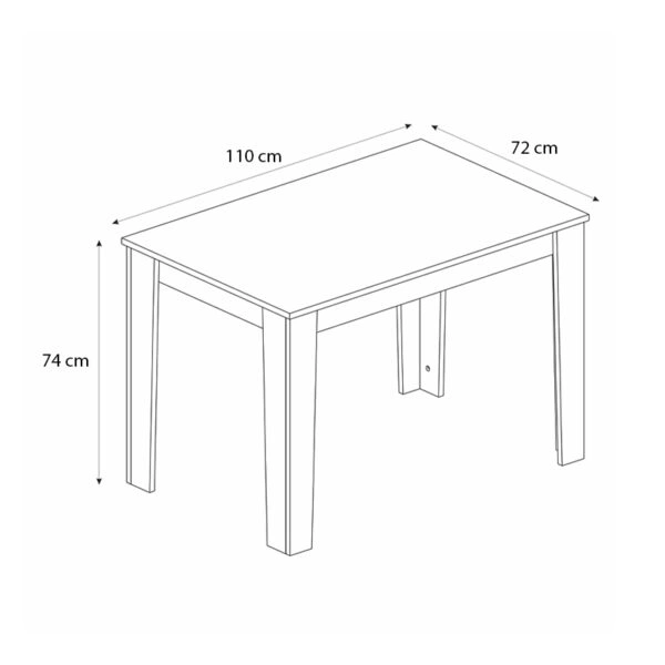 Τραπέζι Darlen χρώμα ανθρακί - sapphire oak 110x72x74εκ.